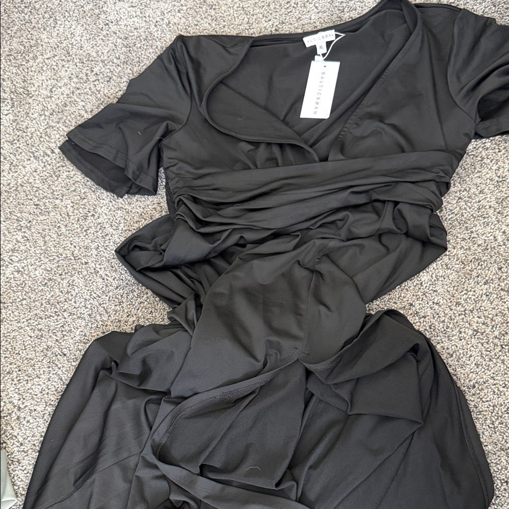 Baltic Born Classic Black V-Neck Dress